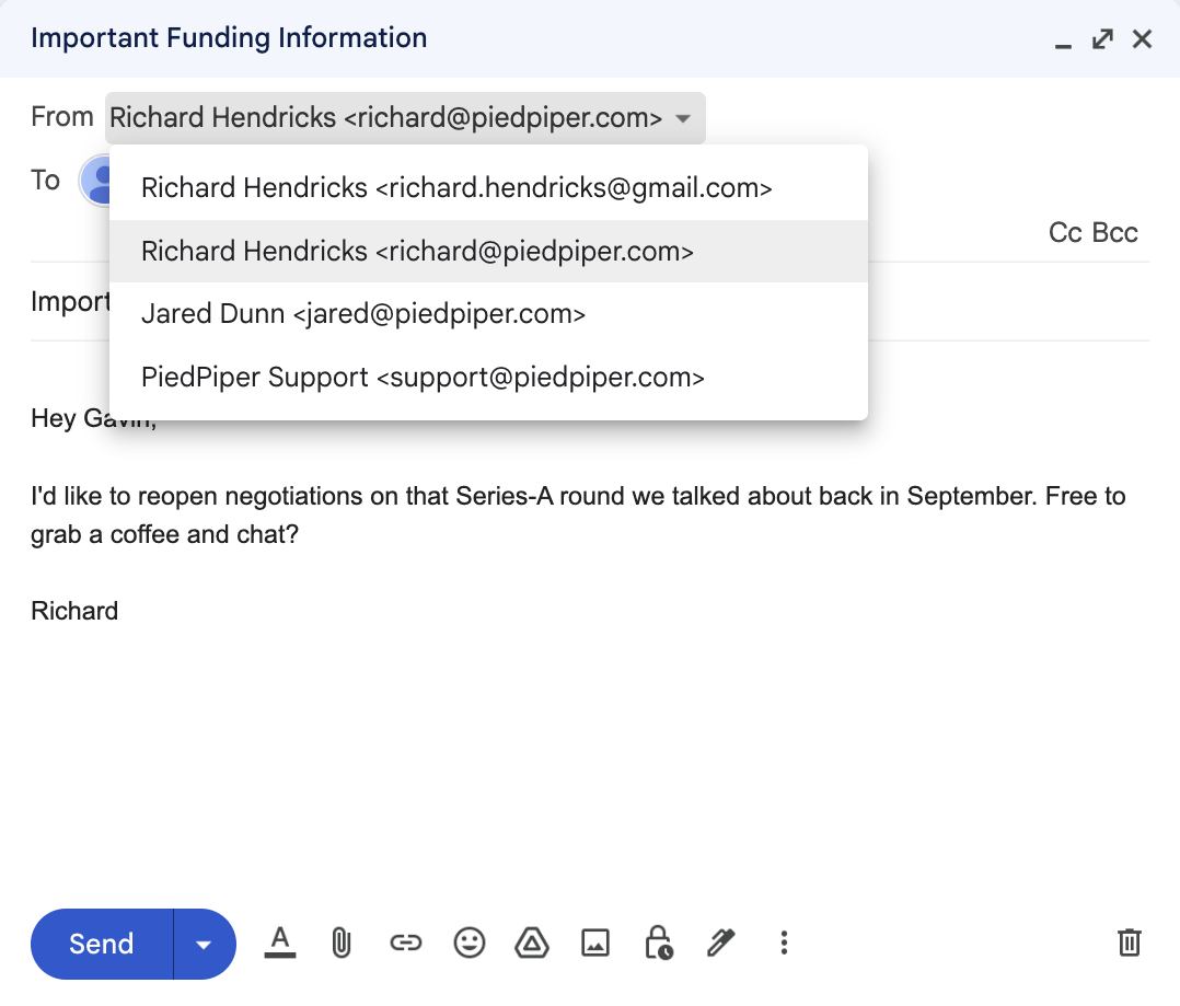 Screenshot of SMTP Credentials from Gmail.